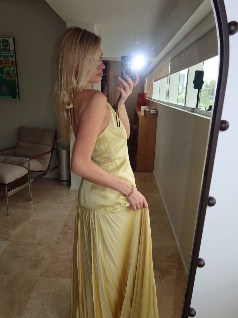 ALEXIS SAAB DRESS - Yellow Halter Maxi Dress - Picture 3 of 5